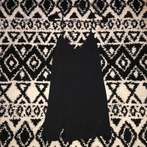 NWT Urban Outfitters Black Silk Slip Dress